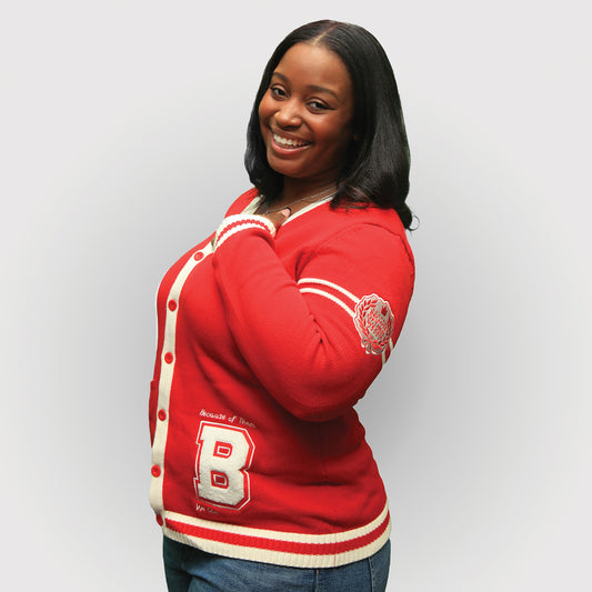 Because of Them We Can Cardigan - Red and White