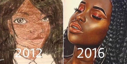 16-Year-Old Self-Taught Artist Compares Her Artwork From Then And Now, The Results Are Amazing