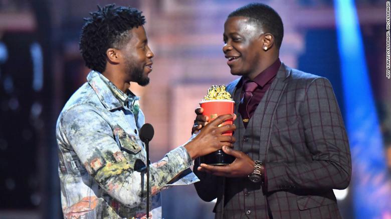Chadwick Boseman Gives His 'Best Hero' MTV Movie Award To Waffle House Hero James Shaw Jr.