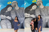 Vanessa and Natalia Bryant Pose In Front Of Mural Dedicated to Kobe and Gianna