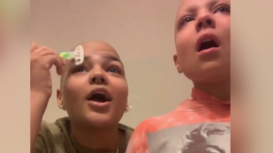 Woman Shaves Hair & Eyebrows In Solidarity With Sister Battling Cancer