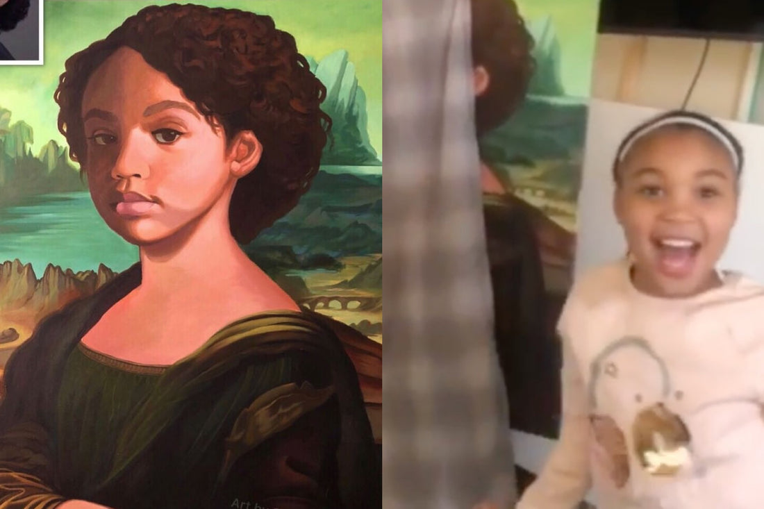 A Dad Painted His Daughter as Mona Lisa and Her Reaction is Priceless
