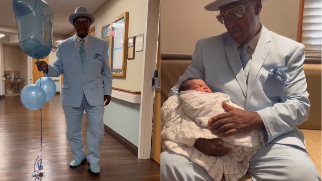 First Time Grandpa Dresses To Impress To Meet New Grandson