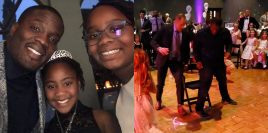 This Dad Will Do Anything for His Girls, Including Making Sure He Wins Musical Chairs at a Daddy-Daughter Dance