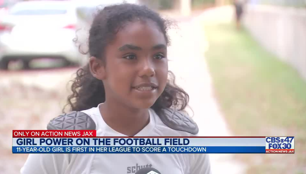 11-Year-Old Jacksonville Football Player Becomes The First Girl To Score A Touchdown In Her League