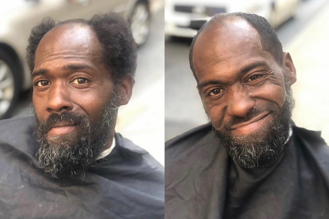 Barber’s Haircuts for Homeless Initiative Brings Participant to Tears
