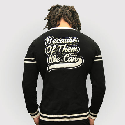 Because of Them We Can Cardigan - Black and White