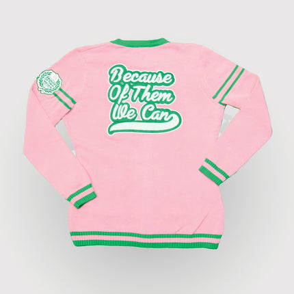 Because of Them We Can Cardigan - Pink and Green