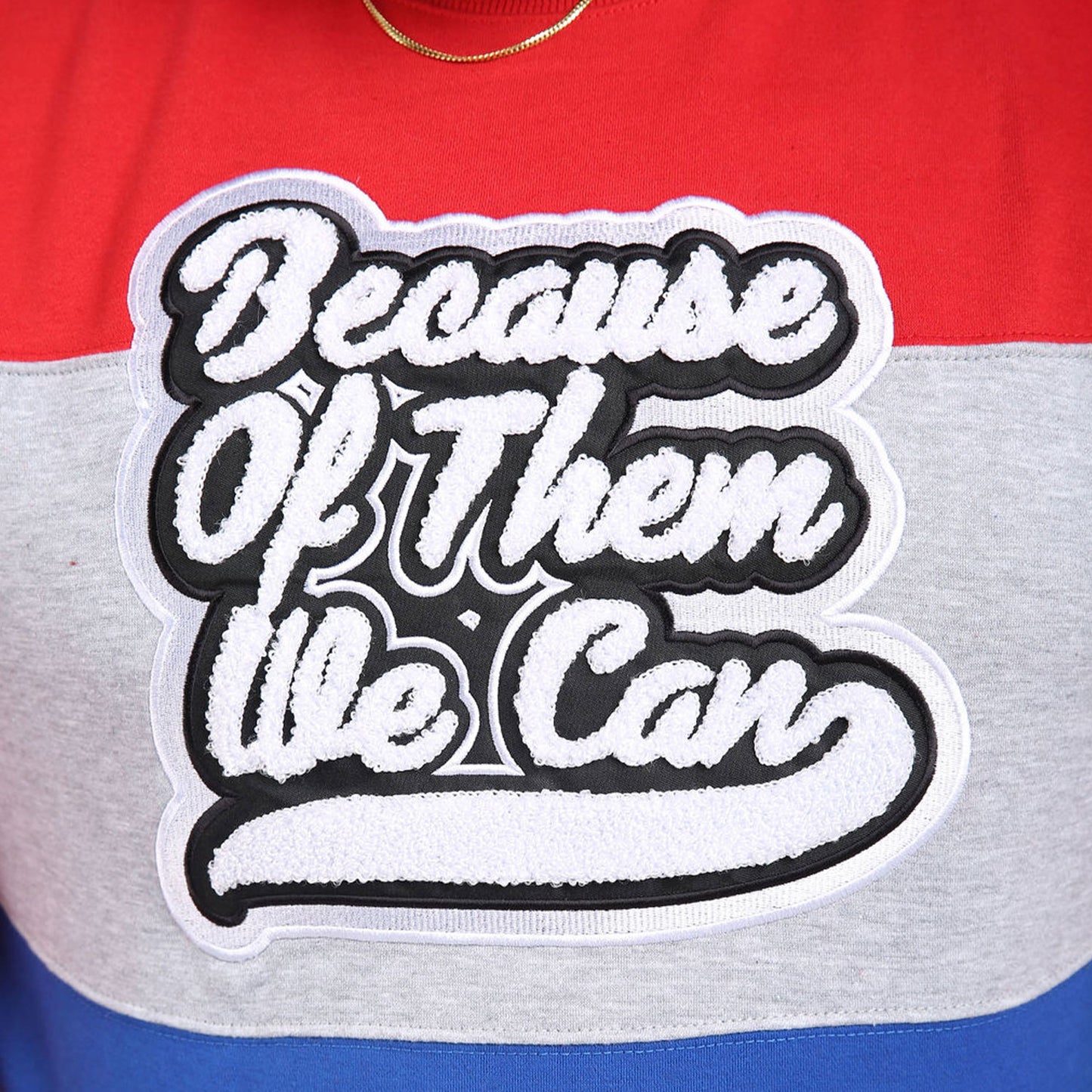 Red White & Blue Because of Them We Can Crewneck