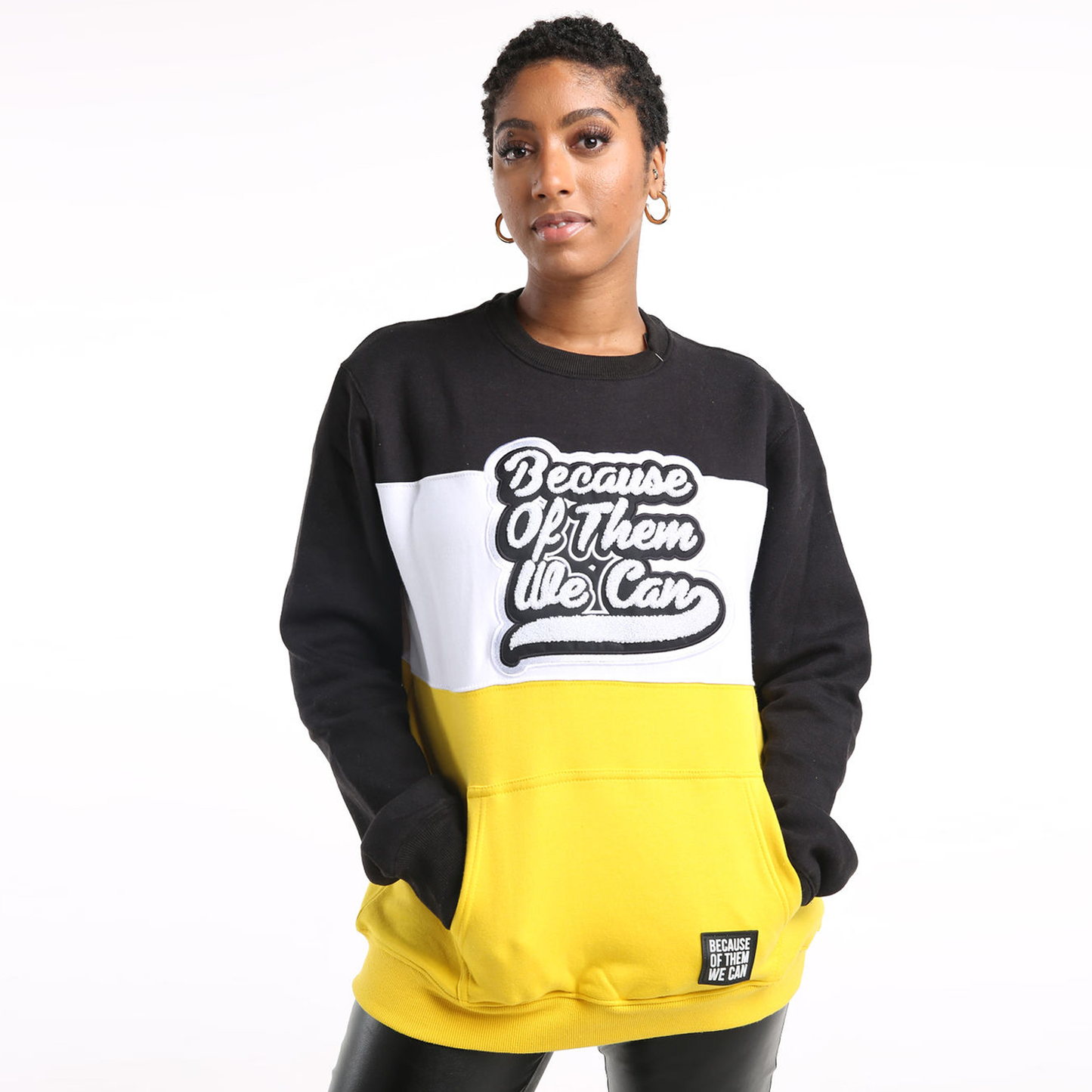 Black And Yellow Because of Them We Can Crewneck