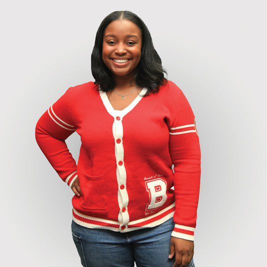 Because of Them We Can Cardigan - Red and White