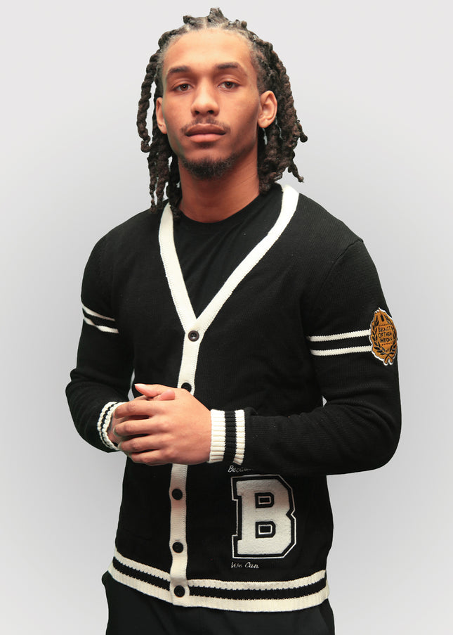 Because of Them We Can Cardigan - Black and White