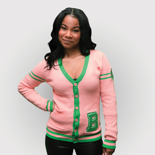 Because of Them We Can Cardigan - Pink and Green